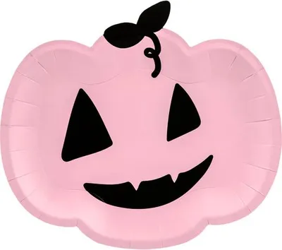 Image de 6 Assiette rose citrouille Halloween