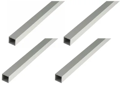 Immagine prodotto di Alberts, 4 tubi quadrati in alluminio, dimensioni 30 x 30 x 2 mm, lunghezza 1 metro, finitura argento anodizzata