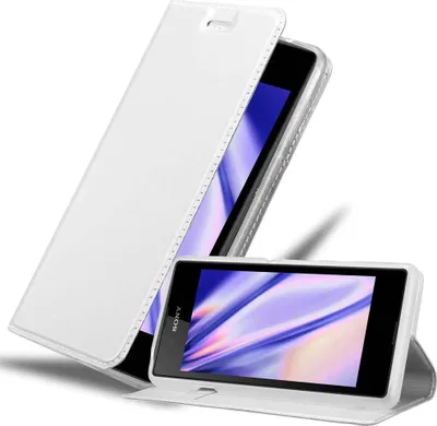 Produktbild von Cadorabo Handyhülle für Sony Xperia E3 Schutz Hülle in Silber Cover Etui Book Case Booklet