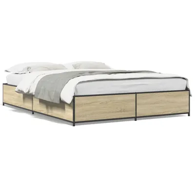 Immagine prodotto di vidaXL Struttura per letto rovere Sonoma 120x190 cm in legno e metallo