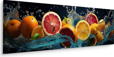 Obrázok produktu pre Panoramatický panoramatický obraz pre kuchyňu Ovocie Abstraktný 3D efekt 145x45cm