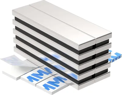 Produktbild von Neodym-Magnete - Extra Stark und Selbstklebend - 10 Stück - 60 × 10 × 5 mm