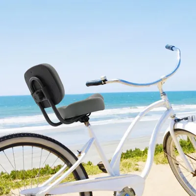 Image de Selle de vélo avec dossier - Selle de vélo de course - Extra large - Assise rembourrée - Unisexe - Gris clair