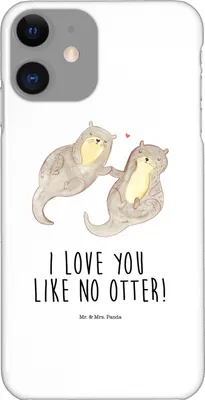 Produktbild von Mr. & Mrs. Panda Iphone 11 Handyhülle Otter Hände halten - Weiß - Geschenk, Handy Case, Cover, Paar, Romantisch, Händchen, Schutzhülle, Hülle, Liebe, glücklich