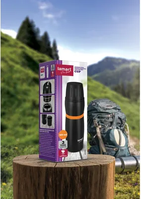Zdjęcie produktu dla Lamart termos 480ml czarny/pomarańczowy CUP LT4054