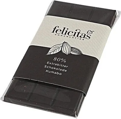 Produktbild von Tafelschokolade "80% Extrabitter" von der Confiserie Felicitas (100 g)