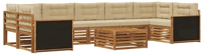 Productafbeelding van vidaXL Tuinset met 8 zitplaatsen, natuurlijke en beige kleuren