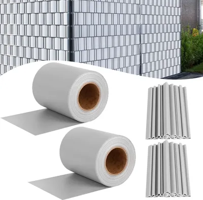 Obrázek produktu pro LARS360 Grey 70m PVC rohož na ochranu soukromí Fólie na ochranu soukromí Fólie na ochranu soukromí pro balkon + klipy