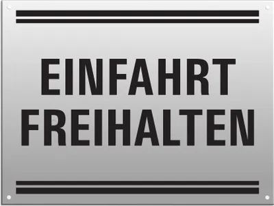 Produktbild von Warnschild - Einfahrt freihalten | 200 x 150 mm gelocht Aluminium silber matt eloxiert