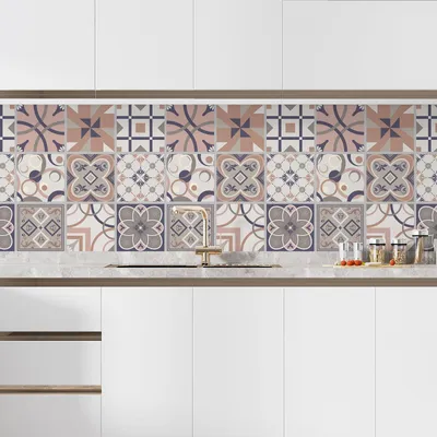 Produktbild von Klebefolie für Küchenrückwand – Lumaléa – Zementfliesen-Effekt – Klebefolie + GLANZ-Schutz – 60 x 60 cm