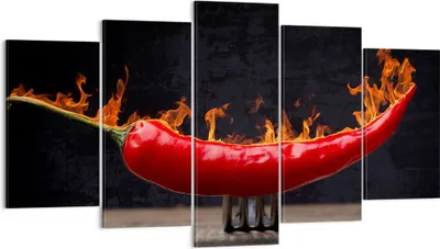Produktbild von Bild auf Leinwand - Leinwandbild - Chili Paprika Bio Landwirtschaft - 160x85cm - Wand Bild - Wanddeko - Leinwanddruck - Bilder - Kunstdruck - Leinwand bilder - Wandkunst - EA160x85-3193