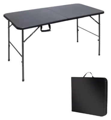 Obrázek produktu pro Omgoods - Skládací stůl - 120x60x74 cm - Černý, odolný vůči povětrnostním vlivům