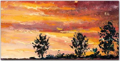 Produktbild von Coloray - Bild aus Glas - Glasbilder - 100 x 50 cm - Wanddekoration Küche Glasblock mit Bild Dekoration Wohnzimmer Gehärtetes Glas - Bäume Himmel