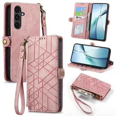 Immagine prodotto di Custodia a libro con portafoglio in ecopelle per Samsung Galaxy S26 FE, con chiusura a zip