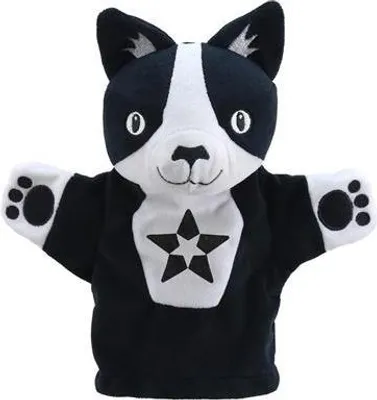 Image de The Puppet Company Marionnette Chat noir et blanc en peluche pour bébés et enfants