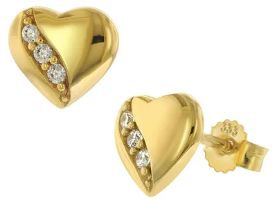 Produktbild von trendor Damen-Ohrringe Gold 333/8K Herz Ohrstecker mit Zirkonia 41499