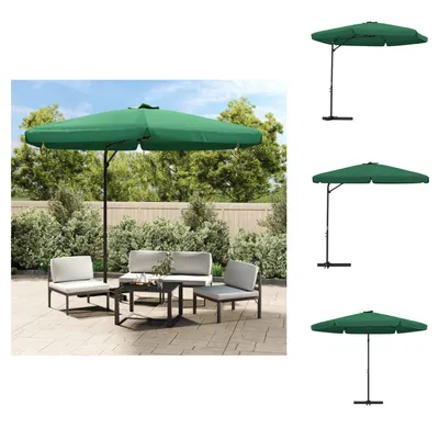 Image de vidaXL Parasol avec mât en acier 300 cm Vert - Parasols & ombrelles