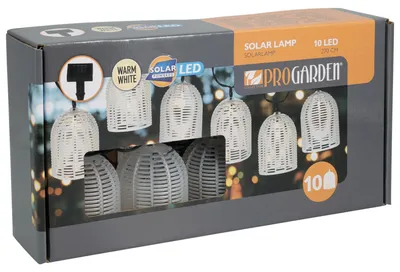 Produktbild von Party-Lichterkette - weis - 10 LED-Birnen - warmweis - 270 cm - Solar