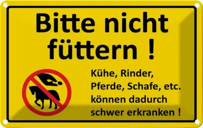 Produktbild von vianmo Blechschild 12x18 cm Bitte nicht füttern Warnschild Hinweisschild Sicherheit Vorsicht