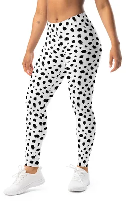 Produktbild von DECALVIBES Damen Leggings Basic Dalmatiner Dots - M