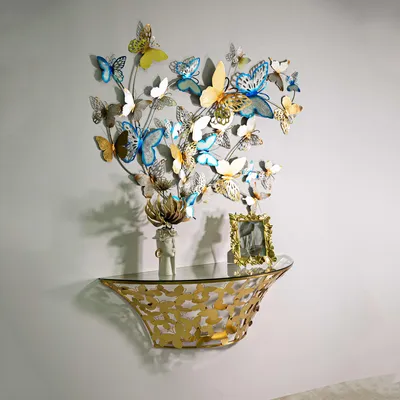 Produktbild von Azrou - Konsole, 120x41x37h cm Gold, mit einem Regal