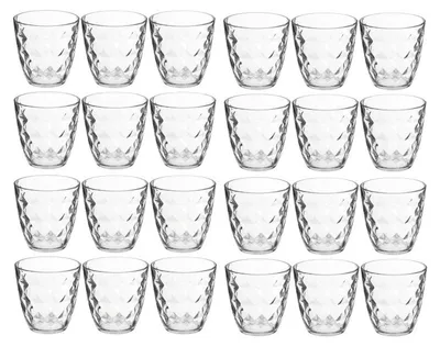Image de Lots de 24 gobelets en verres 25 cl | Verres à eau martelés | Fabrication Française | Empilables | Tous usages