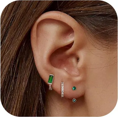 Immagine prodotto di Set di orecchini in argento 925 orecchini a perno con zirconi da donna in oro 14 carati