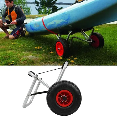 Zdjęcie produktu dla Jopassy wózek kajakowy Drau wózek kajakowy wózek surfingowy aluminiowa przyczepa kajakowa aluminiowa 75kg