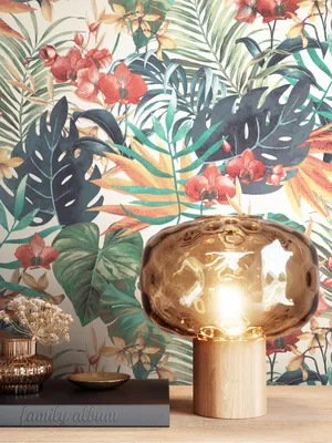 Produktbild von NEWROOM Tapete Bunt Vliestapete Blumen - Blumenatpete Floral Weiß  Dschungel Blätter Dschungeltapete Tropisch Botanisch