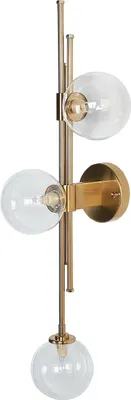 Obrázek produktu pro BELIANI Nástěnná lampa zlatá železo a sklo 3 světla moderní design stropní světlo glamour styl