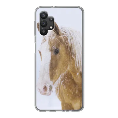 Produktbild von MuchoWow® Handyhülle Schutzhülle Hülle für Samsung Galaxy A32 5G Pferd - Schnee - Winter Silikon Softcase Handy Hülle - Softcase