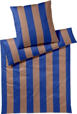 Produktbild von elegante Mako-Satin Bettwäsche-Garnitur Duo Farbe Kobalt-Mousse Größe 135x200+80x80