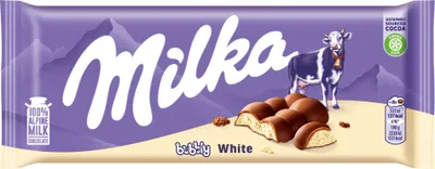 Produktbild von Milka Prickelnde Weiße Vollmilchschokolade 95 G