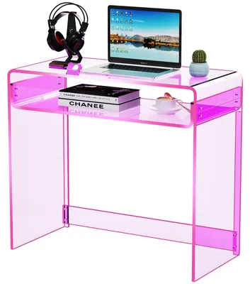 Acryl Schreibtisch 85x40x75 cm Rosa – moderner Studiertisch
