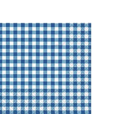 Produktbild von 20 kleine Cocktailservietten Karo blau 25x25cm