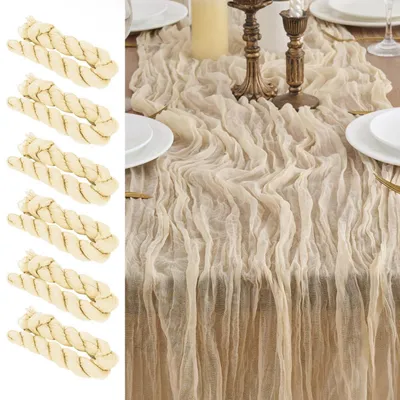 Immagine prodotto di Tovaglioli in tessuto di mussola, 6 pezzi, 90 x 300 cm, color beige