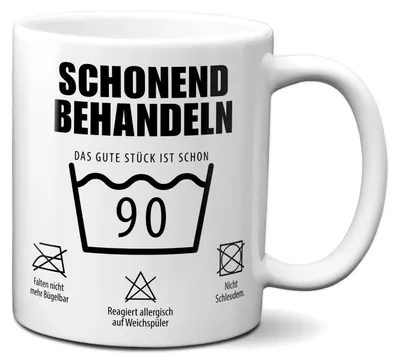 Produktbild von TassenKing Tasse mit Spruch Schonend behandeln Das gute Stück ist schon 90 - Kaffeetasse 90 lustig als Geschenk runder Geburtstag Mann Frau