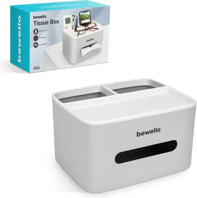 Produktbild von Bewello® - Taschentuchbox / Taschentuchhalter - mit Organizer - 205 x 160 x 120 mm