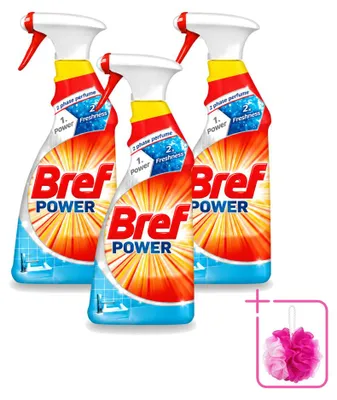Produktbild von 3 x Bref Power Badreiniger - Anti-Kalk & Schmutz - 750 ml - Sparpackung - 3 Stücke