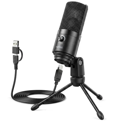 Produktbild von USB Gaming Mikrofon für PC mit Stativ für Streaming, Podcast & Discord