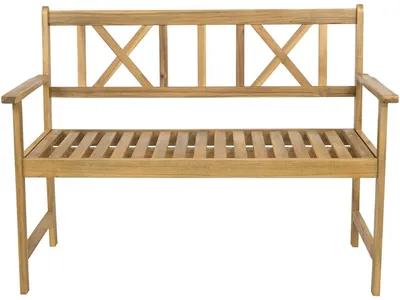Image de Banc de jardin en bois 120 cm "Surabaya" - 2 places - Marron