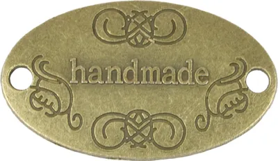 Produktbild von Handgefertigter Aufnäher aus Metall - 32x19 mm - Bronze