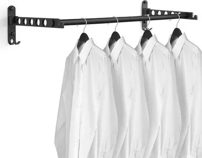 Produktbild von Famanu Wandregal Faltbar - Wandhänger für Kleidung - 2 Stück - Schwarz