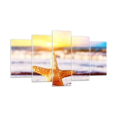 Produktbild von Bilder auf glas - Starfish Strand Sand Ozean - 160x85cm - Glasbilder - Wandbilder - Kunstdruck - zum Aufhängen bereit - Wanddekoration aus Glas - Glas Bilder - Wandbild auf Glas - GEA160x85-2815