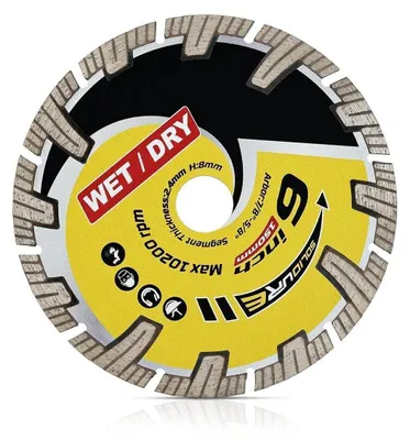 Produktbild von Diamant-Trennscheibe Ø 150 mm x 22,23 mm x 8 mm für Beton, Stein, Baustellenmaterialien, Fliesen