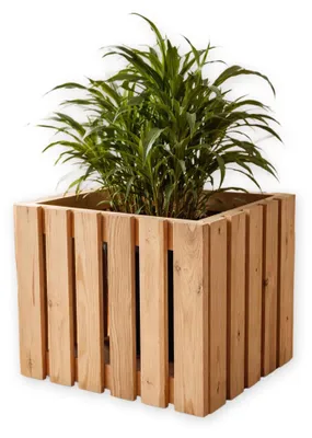 Produktbild von MG Design Pflanzkasten Holz 36,5 x 38,5 cm - Blumenkasten für Balkon und Terrasse, Übertopf oder Pflanzbox aus Naturholz