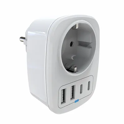 Produktbild von L57C EU Mehrfachsteckdose mit 2x USB-A & 2x USB-C – USB-C Schnelllade Steckdosenleiste für Smartphone, Tablet & PC