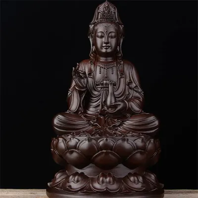 Obrázek produktu pro Dřevěná socha Guanyin pro Feng Shui
