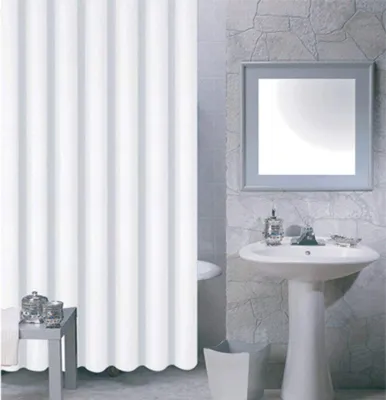 Produktbild von MSV Duschvorhang, Polyester/Kunststoff, 180 x 200, Weiß