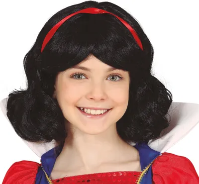 Produktbild von Märchenkönigin Kostüm Schwarz Rot Kurzhaar Haarband Karneval Perücke Fasching Erwachsene, Farbe: Schwarz